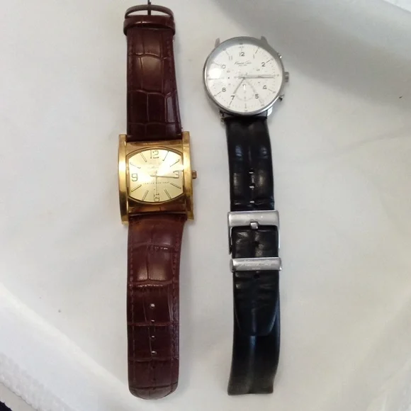 Gold and Black Leather Watches Kennth Cole/Carlos Santana - Picture 2 of 3